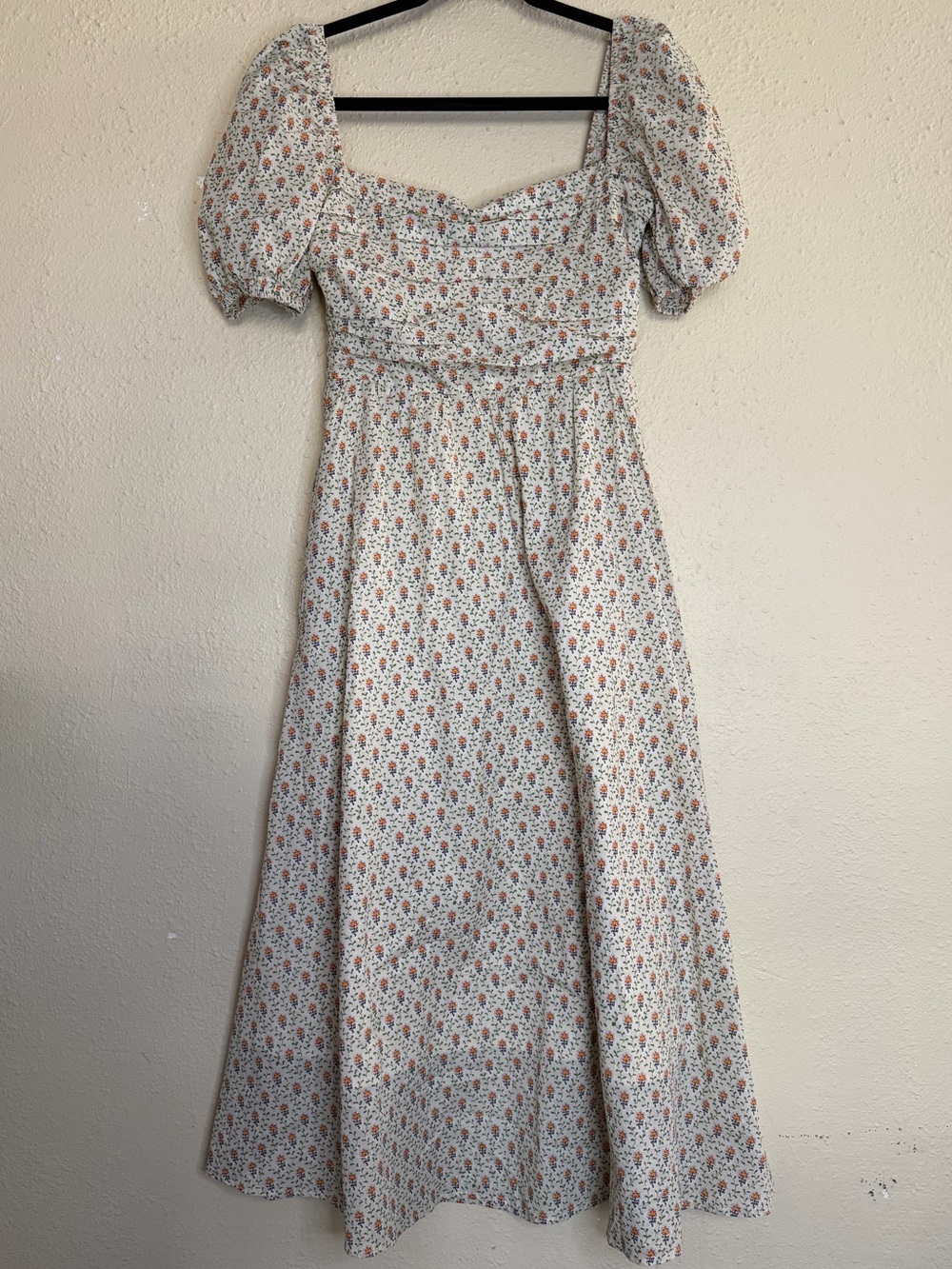 O.P.T x Tuckernuck | Floral Smocked Puff Sleeve Midi Dress | Size S - Picture 2 of 7